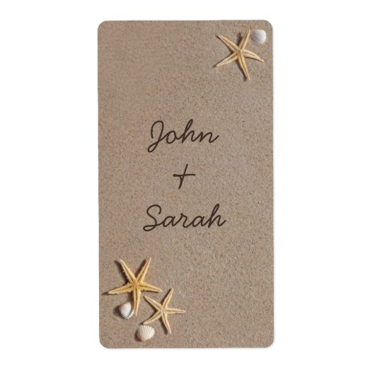 Strand Thema Bruiloft Favor Labels (Voorkant)
