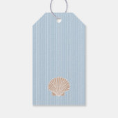 Strand thema bruiloft gast gunst dank u blauw cadeaulabel (Achterkant)