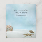 Strand thema bruiloft gevouwen plaats kaart plaatskaartje (Buitenkant ongevouwen)