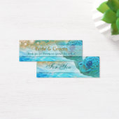 Strand thema bruiloft gunsten schildpad mini visitekaartjes (Bureau)