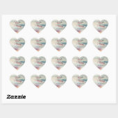 strand thema bruiloft hart sticker (Vel)