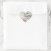strand thema bruiloft hart sticker (Tas)