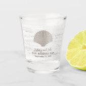 Strand Thema Bruiloft Hout Graan Shot Glas (Voorkant)