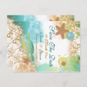 Strand thema bruiloft "save the date" aankondigingskaart (Voorkant / Achterkant)