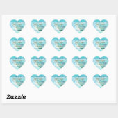 Strand thema bruiloft schildpad PERSONALISEREN Hart Sticker (Vel)