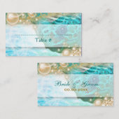 Strand thema bruiloft schildpad "tafel nummer" plaatskaartje (Voorkant / Achterkant)