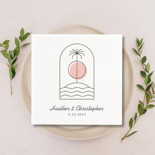 Strand thema Bruiloft servetten aangepaste kleur s