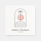 Strand thema Bruiloft servetten aangepaste kleur s (Voorkant)