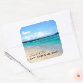 Strand thema bruiloft stickers (Envelop)