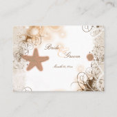 Strand thema bruiloft ~ tafel nummer kaart plaatskaartje (Achterkant)