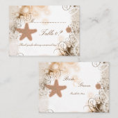 Strand thema bruiloft ~ tafel nummer kaart plaatskaartje (Voorkant / Achterkant)