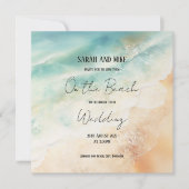Strand thema bruiloft uitnodiging (Voorkant)