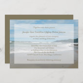 Strand thema bruiloft uitnodigingen, zandstrand kaart (Voorkant / Achterkant)