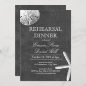 strand thema Chalkboard repesal Dinner Kaart (Voorkant / Achterkant)