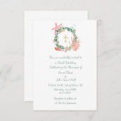 Strand thema Cross, Nautische bruiloft, Christelij Kaart (Voorkant / Achterkant)