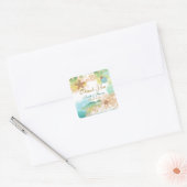 Strand thema "dank u" bruiloft verjaardag vierkante sticker (Envelop)