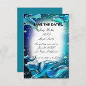 Strand Thema Dolfijn Bruiloft Save The Date Kaart (Voorkant / Achterkant)