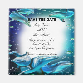 Strand Thema Dolfijn Bruiloft Save The Date Magnet