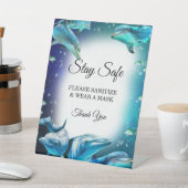 Strand Thema Dolfijn Bruiloft Veiligheid Reclamebord Met Voetstuk (Insitu)