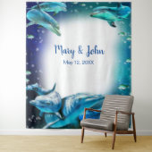 Strand Thema Dolfijn Trouw Foto Achtergrond Wandkleed (In situ)