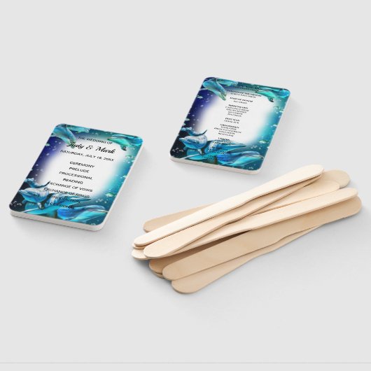 Strand Thema Dolfijn Trouwprogramma Fans Handwaaier (Niet-gemonteerd)