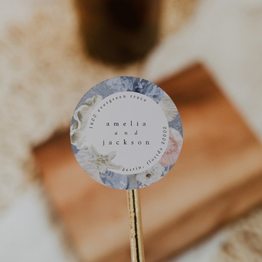 Strand thema envelop adres zegel