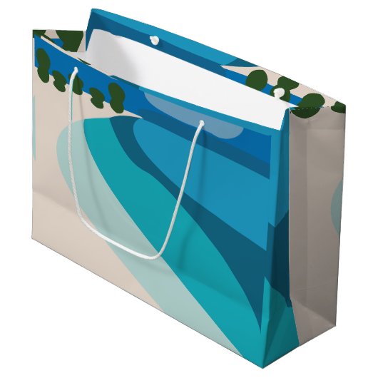 Strand Thema Feest Groot Cadeauzakje (Voorkant Gekanteld)