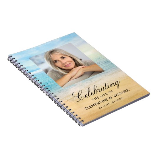 Strand thema gedenkteken begrafenis foto gast notitieboek (Rechterzijde)