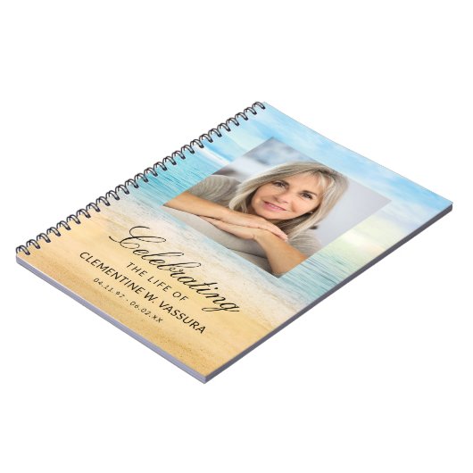 Strand thema gedenkteken begrafenis foto gast notitieboek (Linkerzijde)