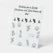 Strand thema kerst - grappig citaat reclamebord met voetstuk (Voorkant)
