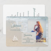 Strand Thema Klasse van 2025 Afstuderen Foto Kaart (Voorkant / Achterkant)