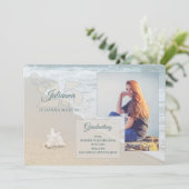 Strand Thema Klasse van 2025 Afstuderen Foto Kaart (Staand voorkant)