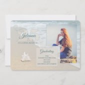 Strand Thema Klasse van 2025 Afstuderen Foto Kaart (Voorkant)