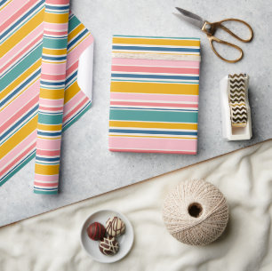 Strand thema kleur strepen cadeaupapier
