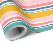 Strand thema kleur strepen cadeaupapier (Rol Hoek)