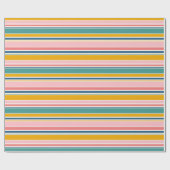 Strand thema kleur strepen cadeaupapier (Vlak)