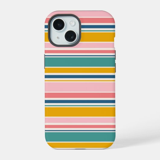 Strand thema kleur strepen iPhone 15 case (Achterkant)