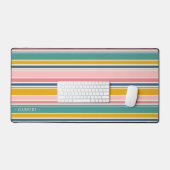 Strand thema kleur strepen | Jouw namen toevoegen Bureaumat (Keyboard & Muis)