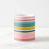 Strand thema kleur strepen | Jouw namen toevoegen Koffiemok (Center)