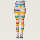 Strand thema kleur strepen leggings (Voorkant)