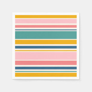 Strand thema kleur strepen servet