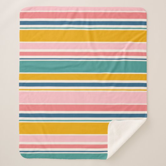 Strand thema kleur strepen sherpa deken (Voorkant)