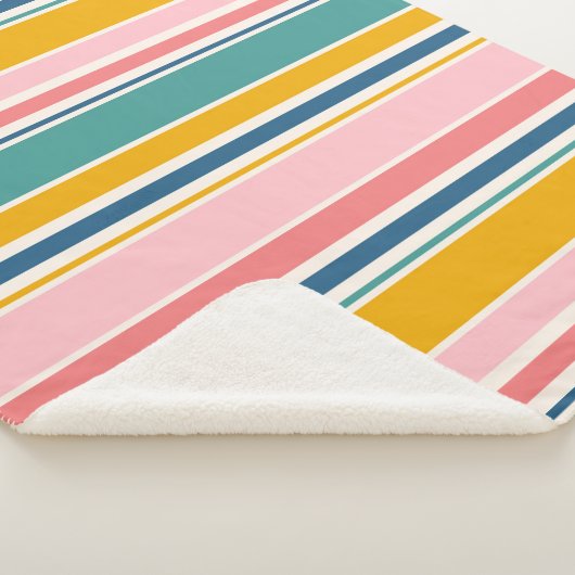 Strand thema kleur strepen sherpa deken (3/4)