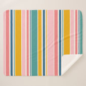 Strand thema kleur strepen sherpa deken (Voorkant (horizontaal))