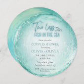 Strand thema koppels douche kaart (Voorkant / Achterkant)