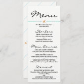 Strand thema Menu Kaarten - Huwelijksmenu's - Zees (Voorkant / Achterkant)