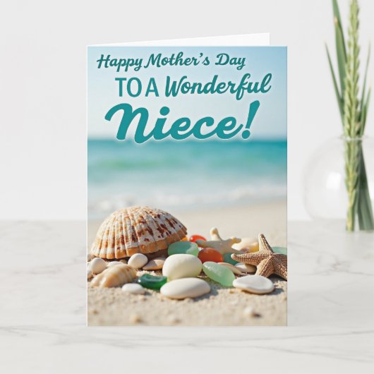 Strand Thema Moederdag Wenskaart Kaart (Voorkant)