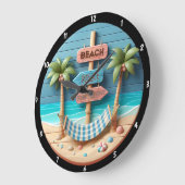 Strand-thema Ontspannende hangmat palmbomen Grote Klok (Hoek)