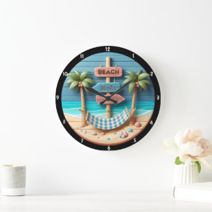 Strand-thema Ontspannende hangmat palmbomen Grote Klok