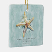 Strand thema "Onze trouwdag" Keramisch Ornament (Rechts)